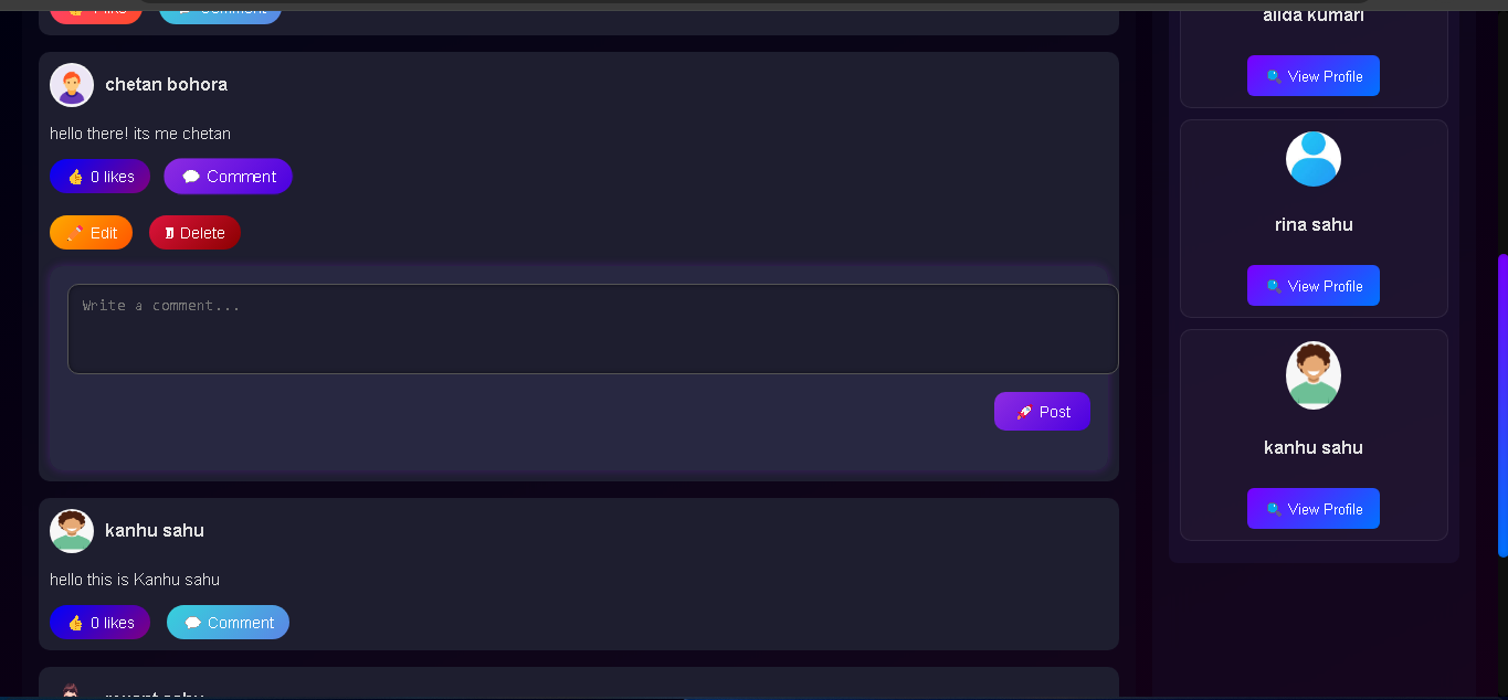 Post Feed Screenshot