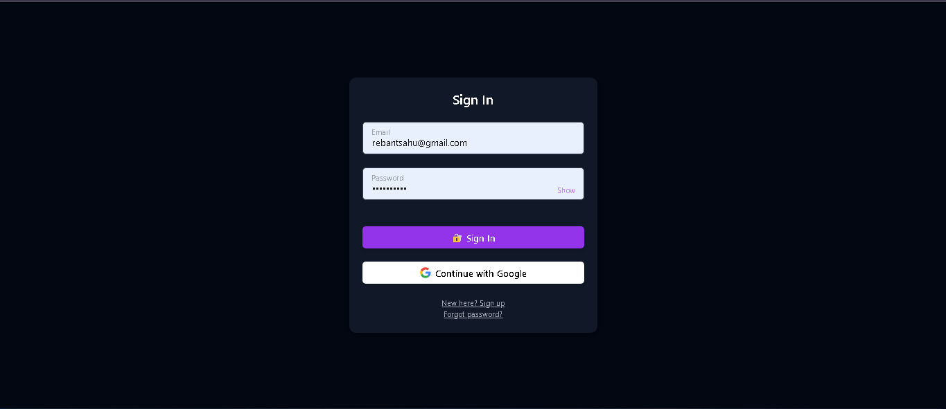 Login Screenshot